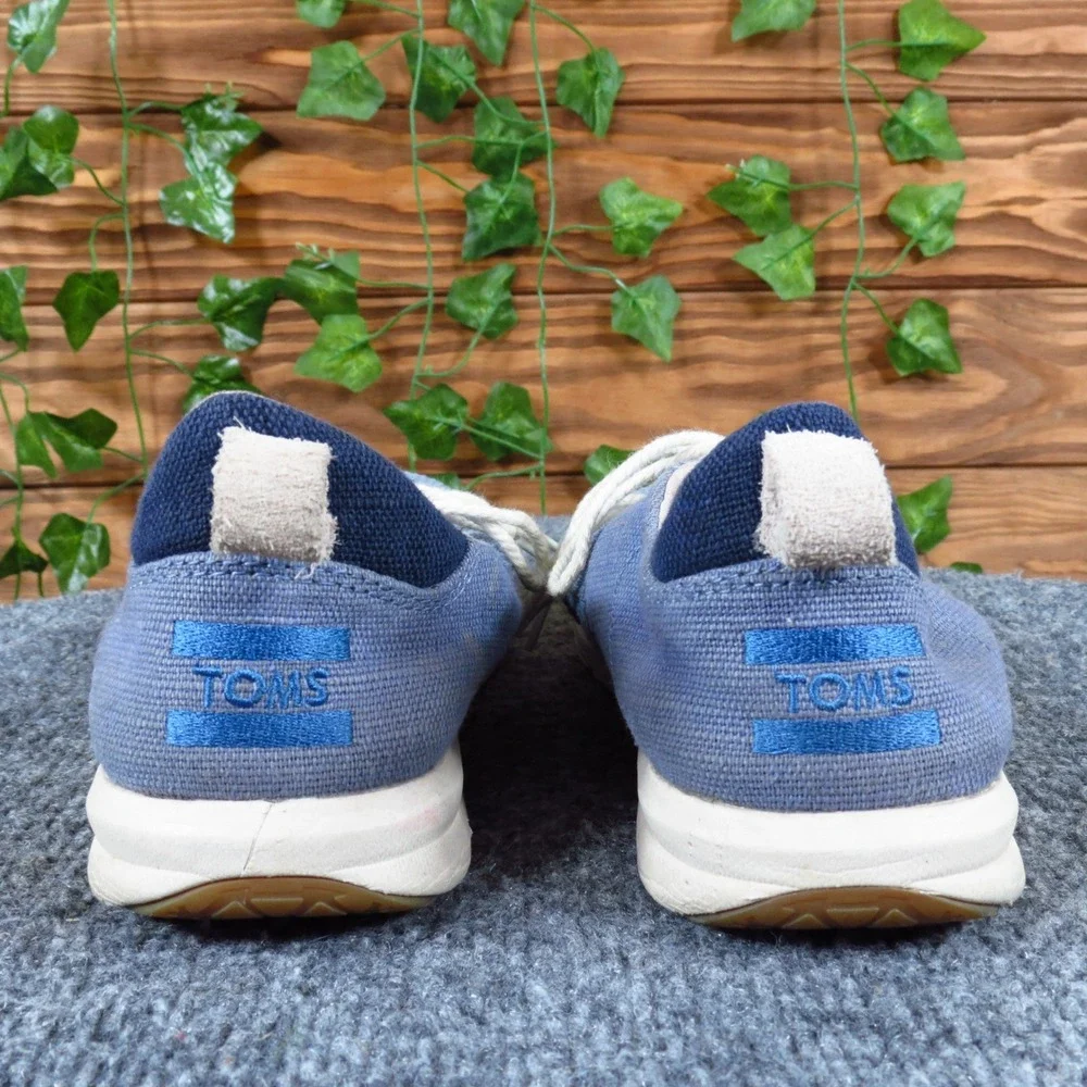 TOMS Cabrillo Infinity‎ Womens Lace Up Sneakers Size 7 Blue Textured Casual